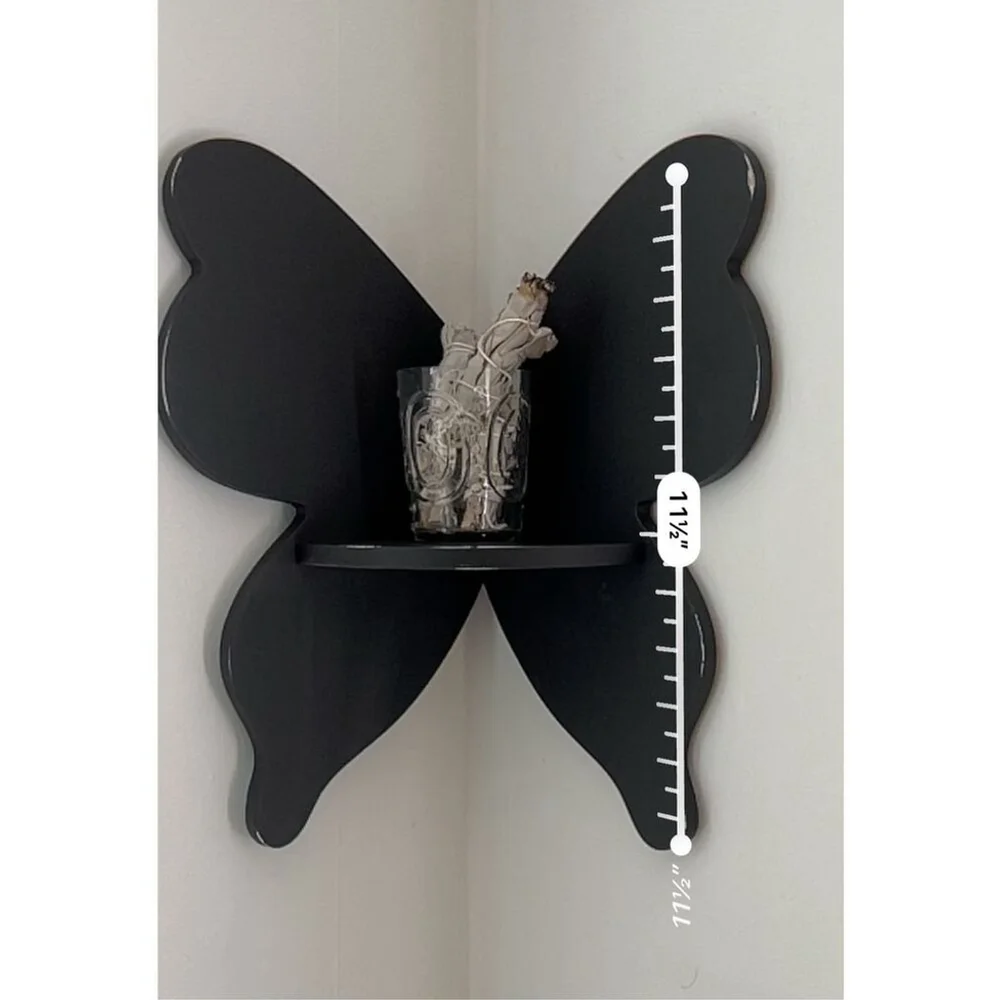 Black Whimsy Gothic Butterfly/moth shelf